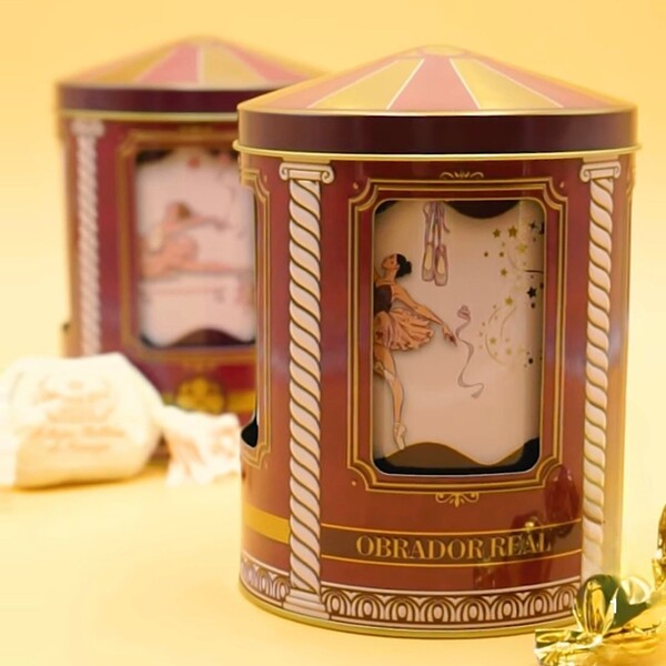 Lata Carrusel Musical Bailarinas 160 gr. Bombones de Chocolate y Avellana