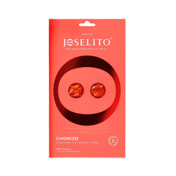 Chorizo loncheado Joselito elaborado con piezas nobles sin colorantes ni conservantes