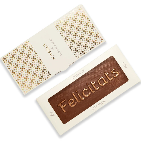 Tableta de chocolate con leche personalizada para felicitar de Utopick