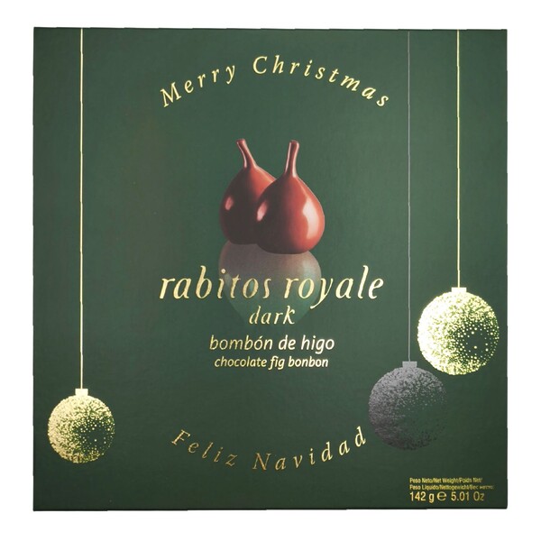 Rabitos Royale 'La Higuera' bombones de higo seco al brandy con chocolate negro