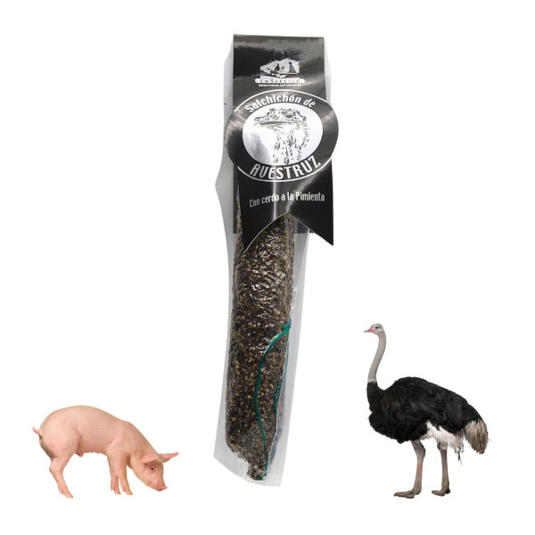 Salchichón de avestruz y cerdo a la pimienta