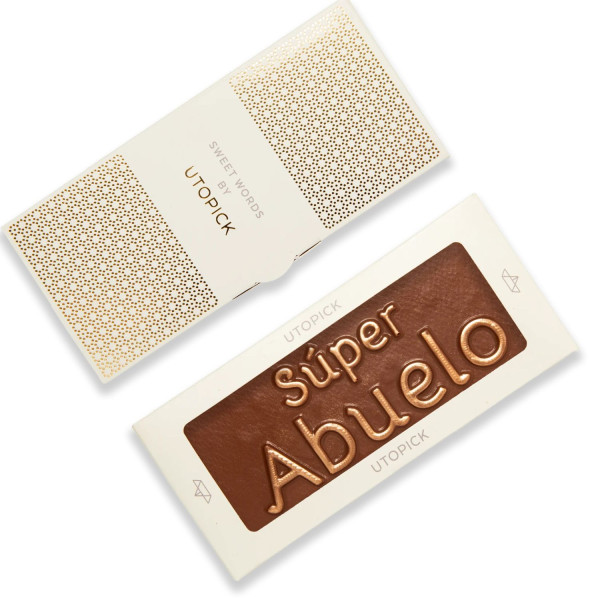 Tableta de chocolate con leche con mensaje personalizado para abuelo Utopick
