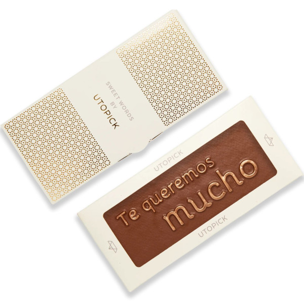 tableta de chocolate Utopick personalizada te queremos mucho
