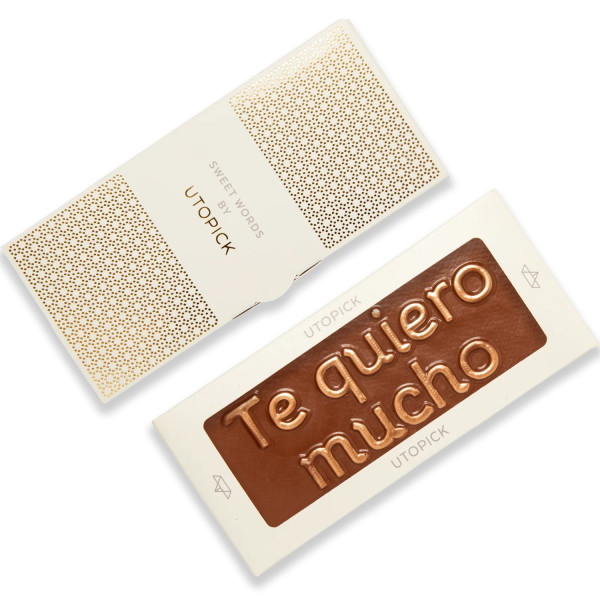 Tableta de chocolate personalizada con mensaje amor de Utopick