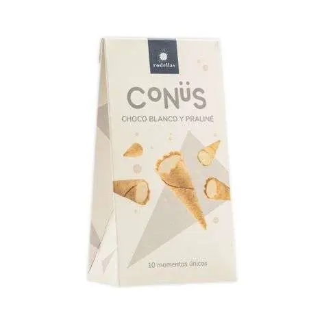 Conüs chocolate blanco y praliné