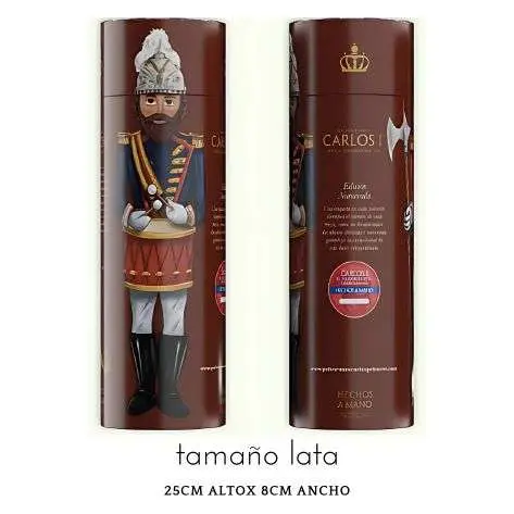 Lata de polvorones bañados en chocolate Carlos I (edición Guardia Real) 280gr.