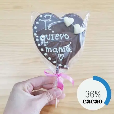 Piruleta de chocolate con leche ‘Te quiero mamá’
