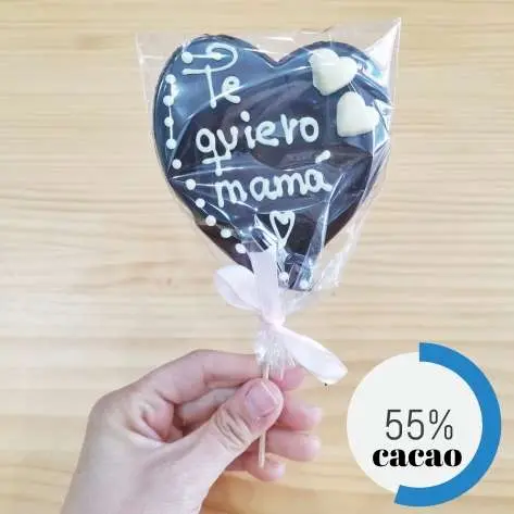 Piruleta de chocolate negro ‘Te quiero mamá’
