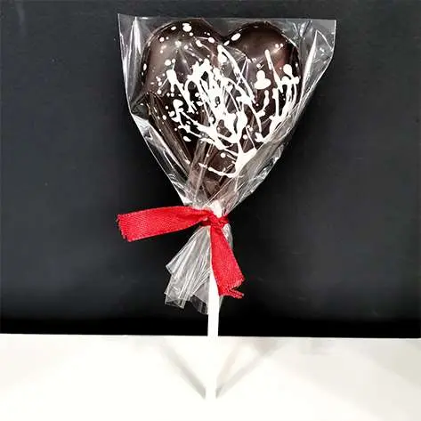Piruleta corazón chocolate negro