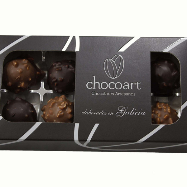 Bombones de nata gourmet con cobertura de chocolate o cobertura de leche