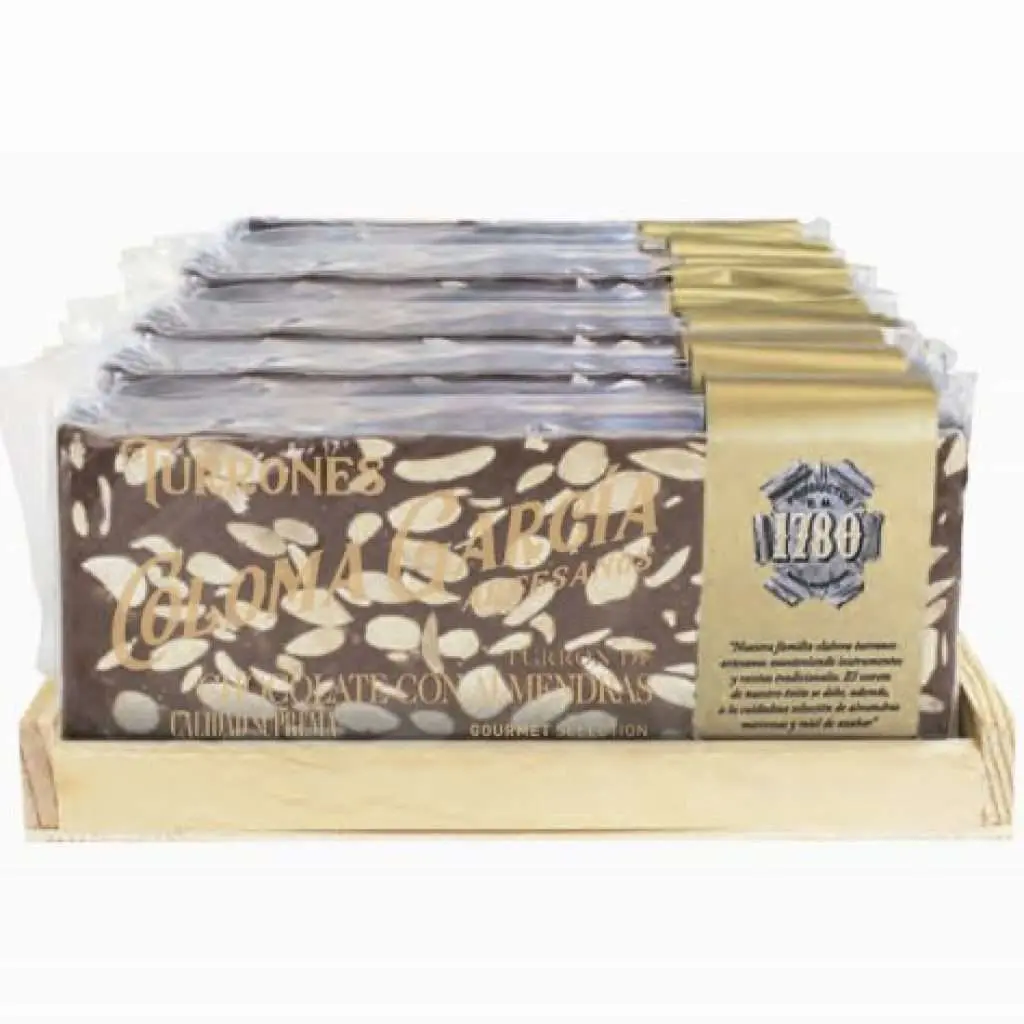 Turrón de chocolate con leche y almendras Coloma García