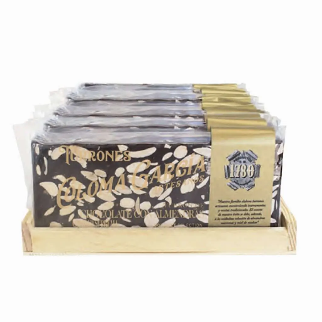 Turrón de chocolate negro y almendras Coloma García