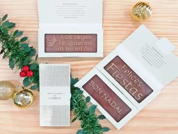 Tableta de chocolate «Felices fiestas», «Bon Nadal»
